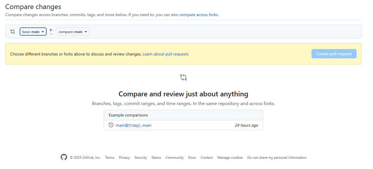 screen shot from GitHub Merge Section - ITC