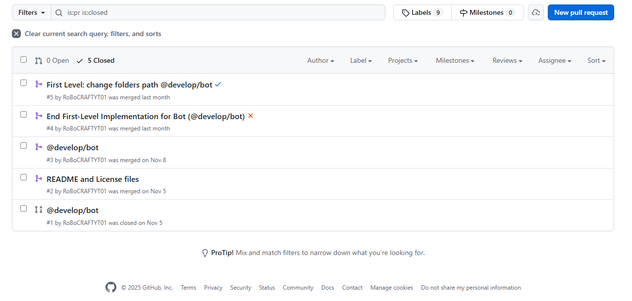 screen shot from GitHub Merge Section - ITC